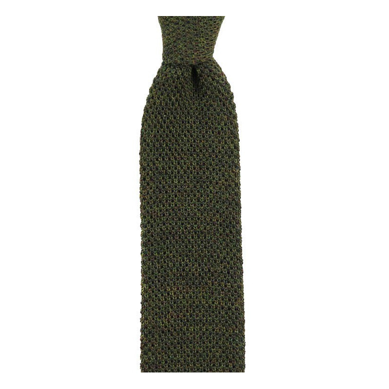 Olive green knitted tie