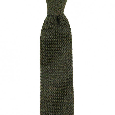 Olive green knitted tie