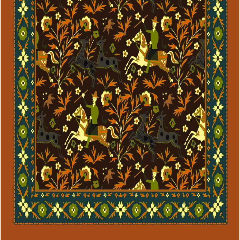 Sciarpa Stampata Motivo Animali Lana&Cashmere Marrone Sciarpa Stampata Motivo Animali Lana&Cashmere Marrone