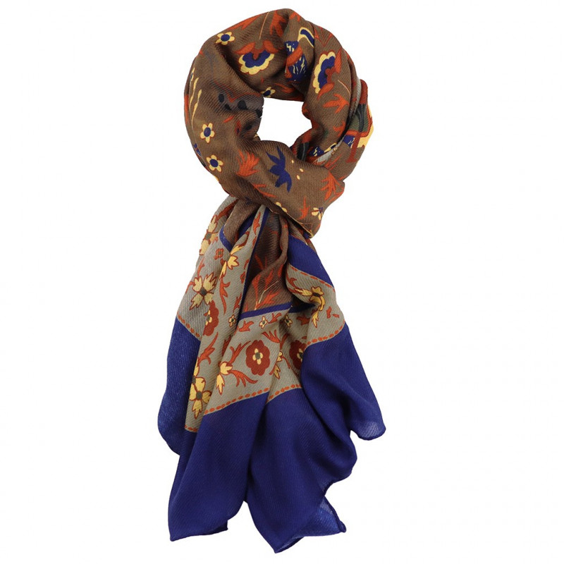 Printed Animal Wool&Cashmere Scarf - Taupe