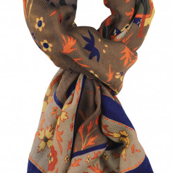 Printed Animal Wool&Cashmere Scarf - Taupe 2