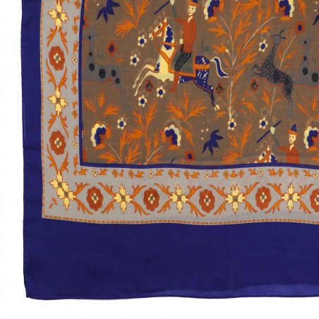 Printed Animal Wool&Cashmere Scarf - Taupe