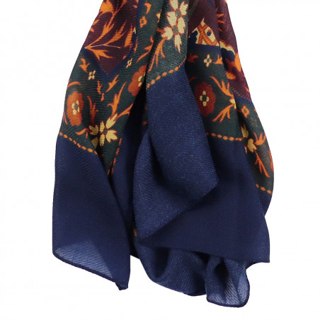Printed Animal Wool&Cashmere Scarf - Burgundy