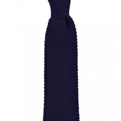 Dark blue knitted tie
