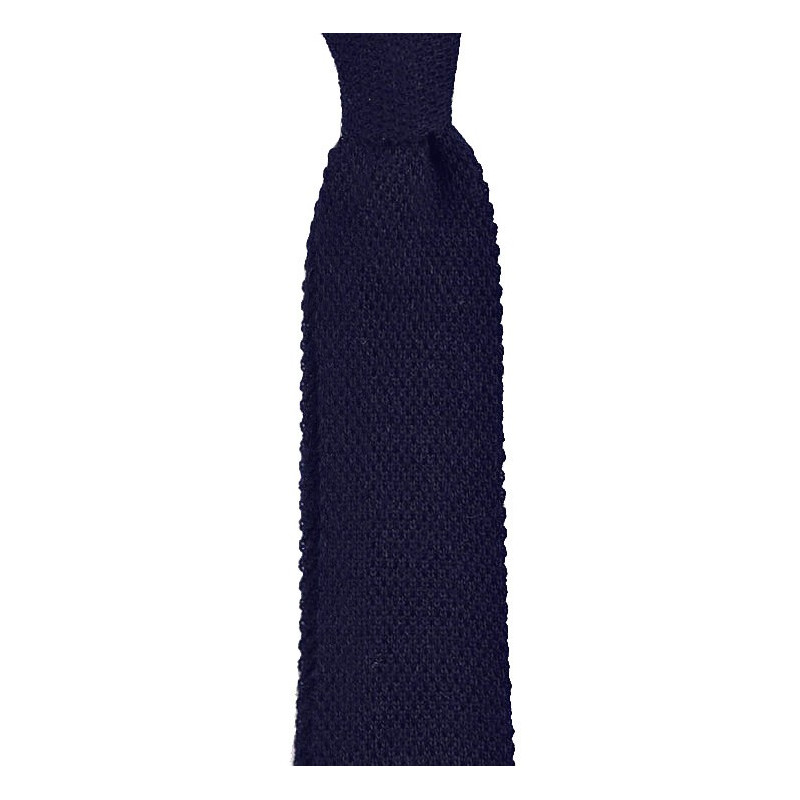 Dark blue knitted tie