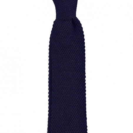 Dark blue knitted tie Dark blue knitted tie