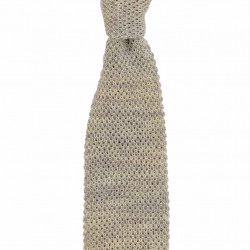 Taupe knitted tie