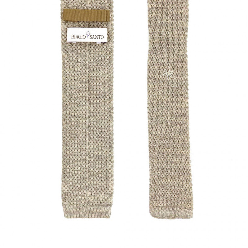 Taupe knitted tie Taupe knitted tie