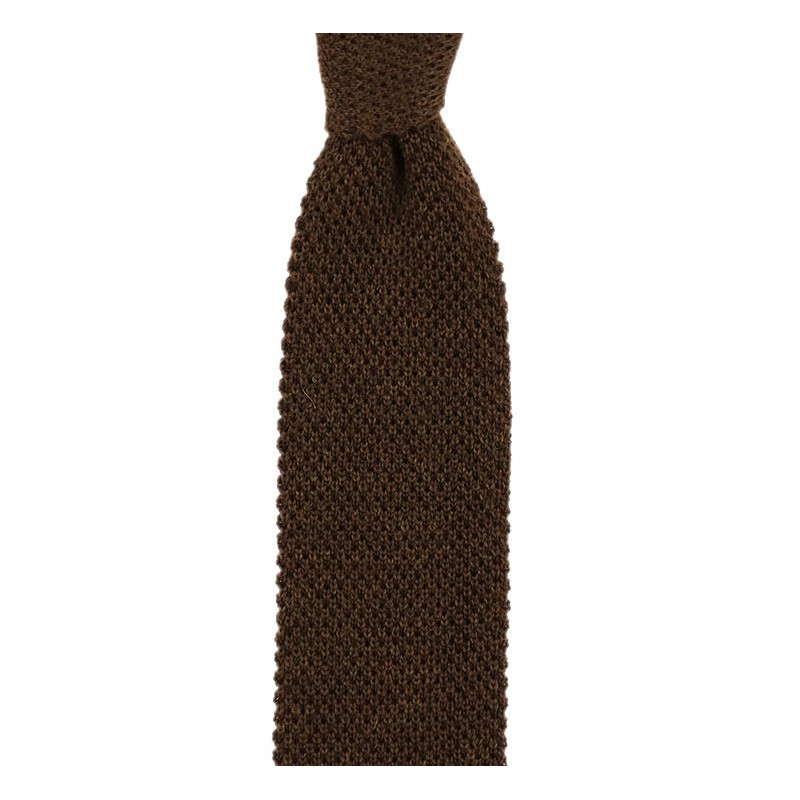 Brown knitted tie