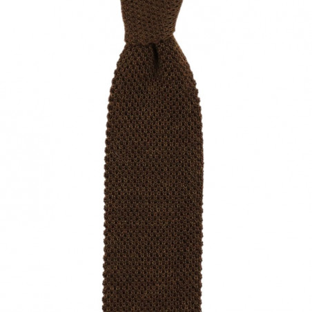 Brown knitted tie
