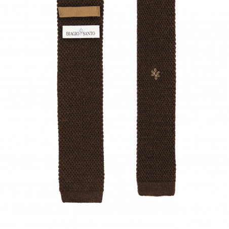 Brown knitted tie