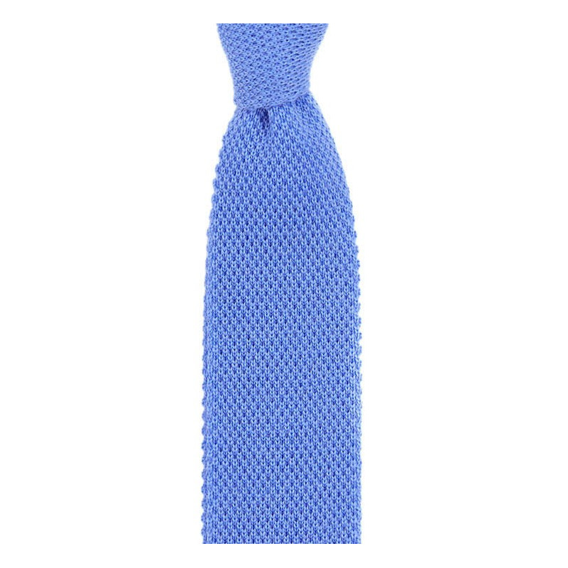 Sky blue knitted tie