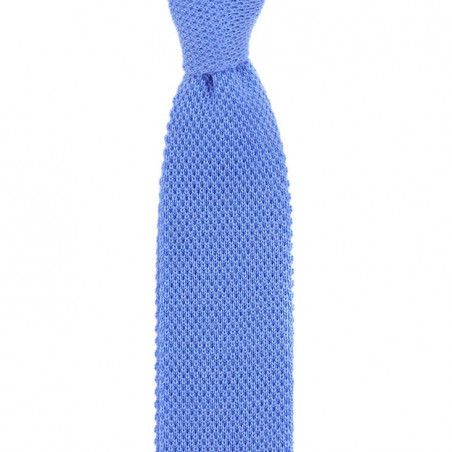 Sky blue knitted tie