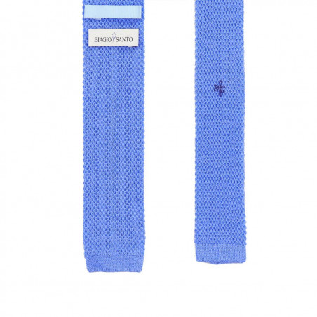 Sky blue knitted tie