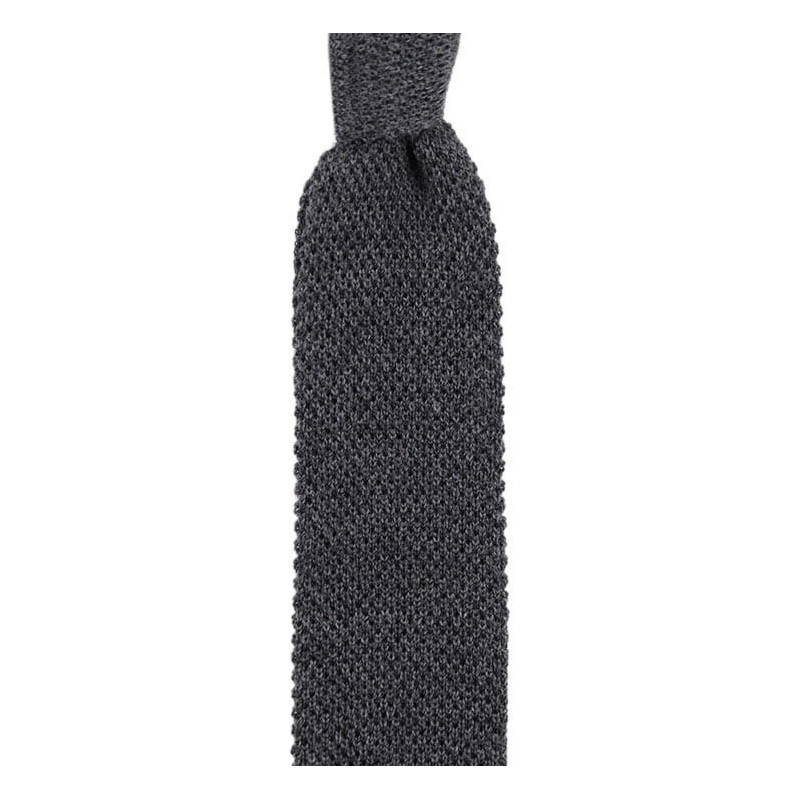 Dark grey knitted tie