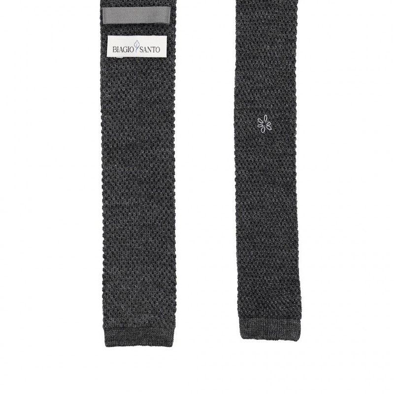 Dark grey knitted tie Dark grey knitted tie