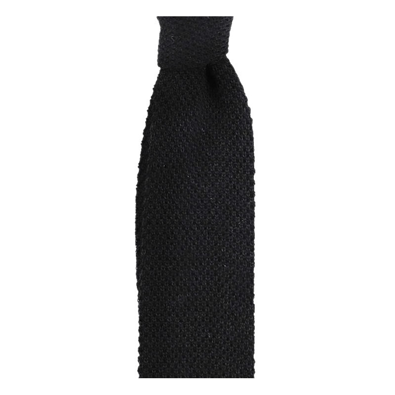 Black knitted tie