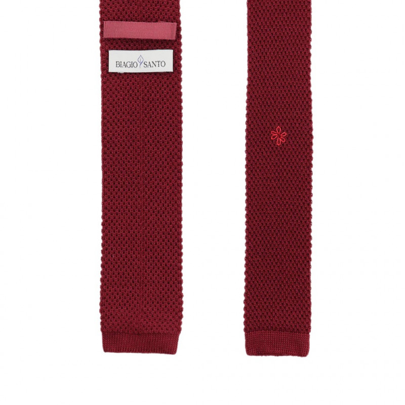Cravatta a maglia bordeaux