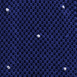 Mid blue white polka dots knitted tie 2
